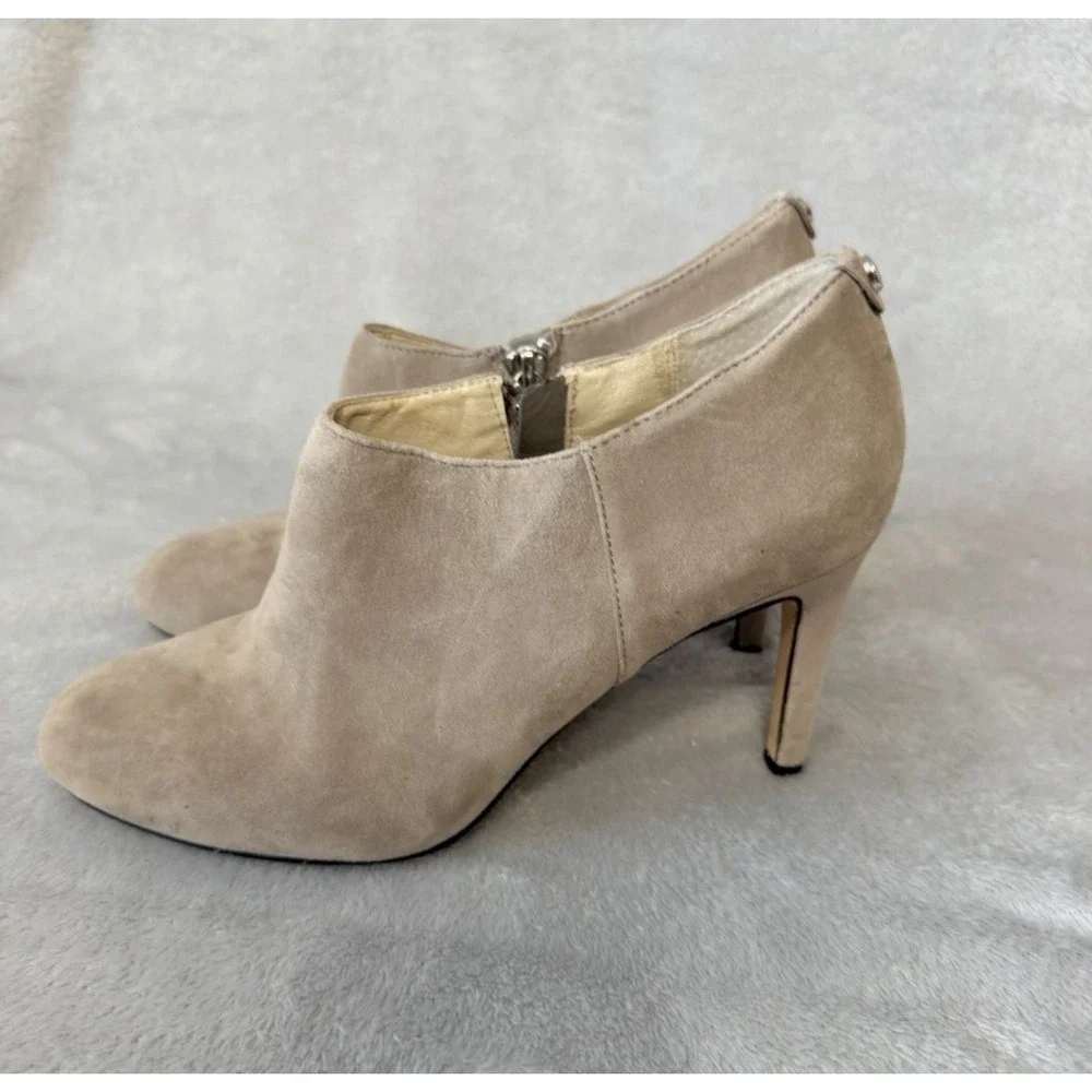 Michael Kors Gray Suede Booties‎ Sammy SZ 9 Boots Heel Leather
